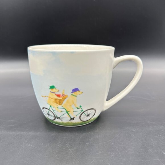 Golden Labrador Dog Mug Bicycle Pimpernel Portmeirion 16 Ounce Coffee Cup 2018 - Picture 2 of 12